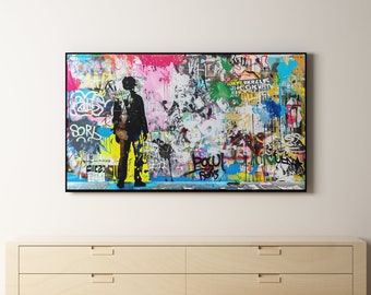 Frame TV Art Graffiti Street Art | Banksy | Mr Brainwash | Urban Street Art For TV | Urban Art | Frame TV Art | Banksy Print | Spray Paint