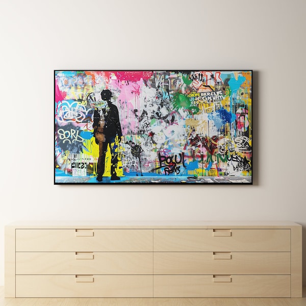 Frame TV Art Graffiti Street Art | Banksy | Mr Brainwash | Urban Street Art For TV | Urban Art | Frame TV Art | Banksy Print | Spray Paint