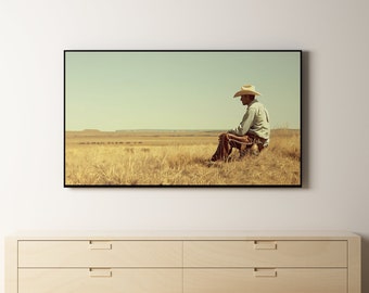 Samsung lijst tv-kunst cowboy western landschap | Prairie digitale kunst voor tv | Oude foto | Lijst tv-kunst Desert | Cowboyfoto | Cowboykunst