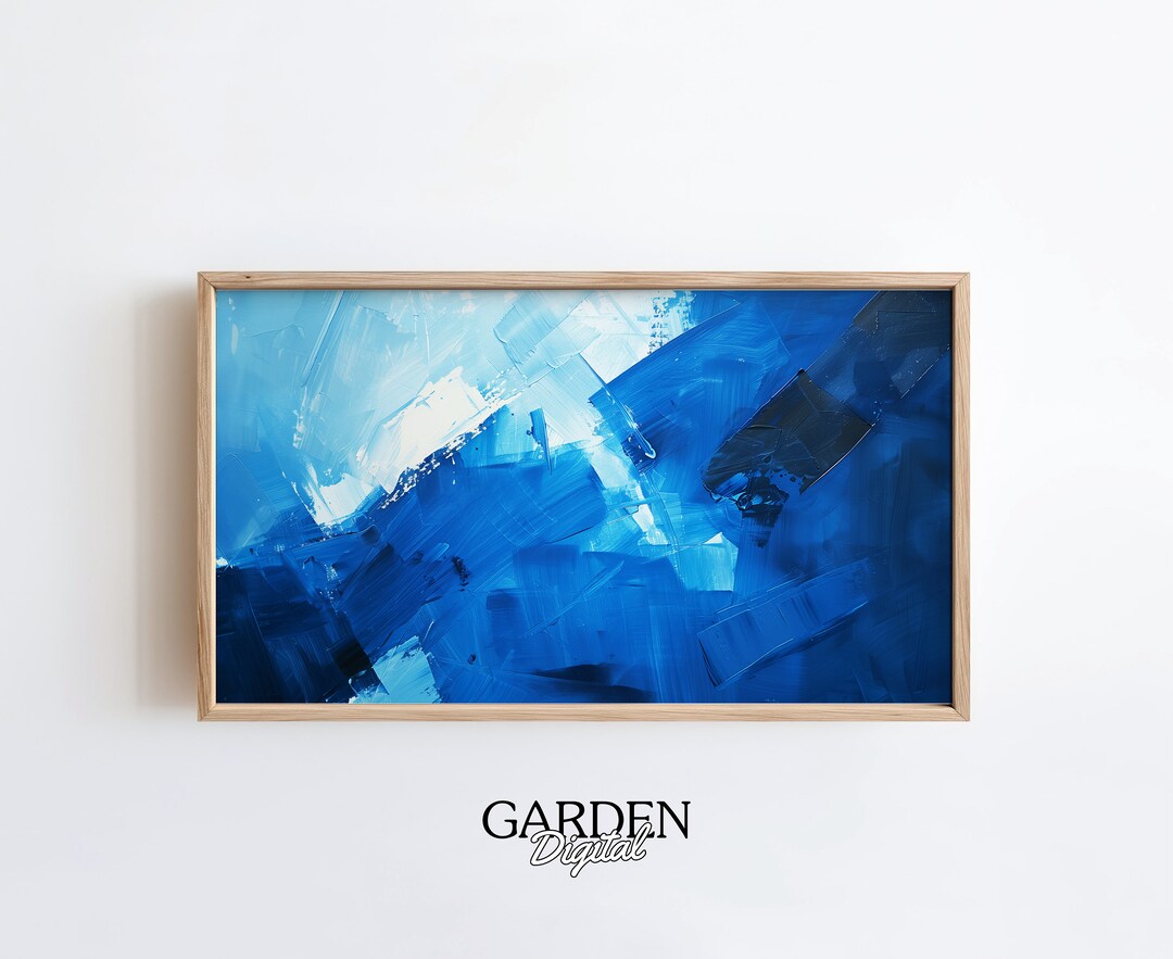 Frame TV Art Blue Abstract Art Modern Painting Oil Painting Digital Art