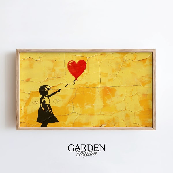 Banksy Balloon Girl Street Art Frame TV | Banksy | Heart Balloon | Banksy Street Art For TV | Urban Art | Frame TV Art | Banksy Print