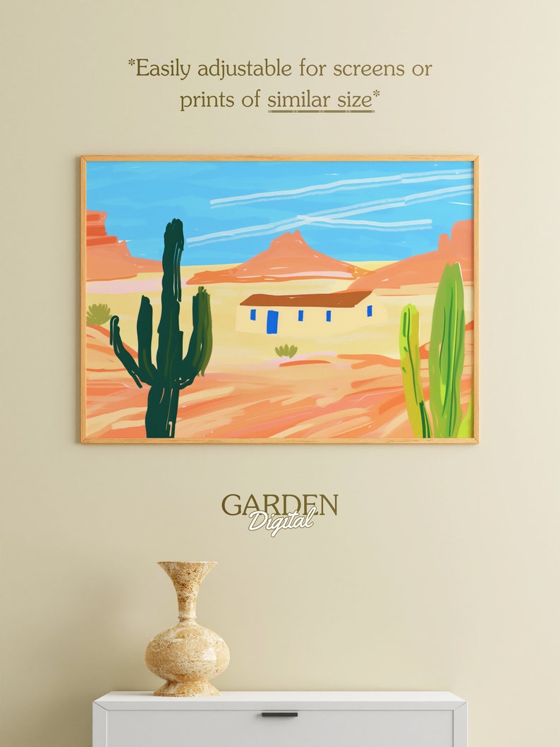 Samsung Frame TV Art Western Desert Landscape Desert Digital Art For TV Desert Painting Frame TV Art Desert Cactus Art Summer Art image 4