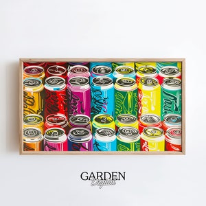 Andy Warhol Frame TV Art | Soda Can Painting | Soda Cans | Digital Art For TV | Frame Art Design | Home Wall Art, Cartoon, Warhol Art