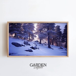 Frame TV Snowy Forest | Pine Trees | Evergreens Digital Art For TV | Photography Wall Art | Frame TV Art Winter | Digital Download, Photo