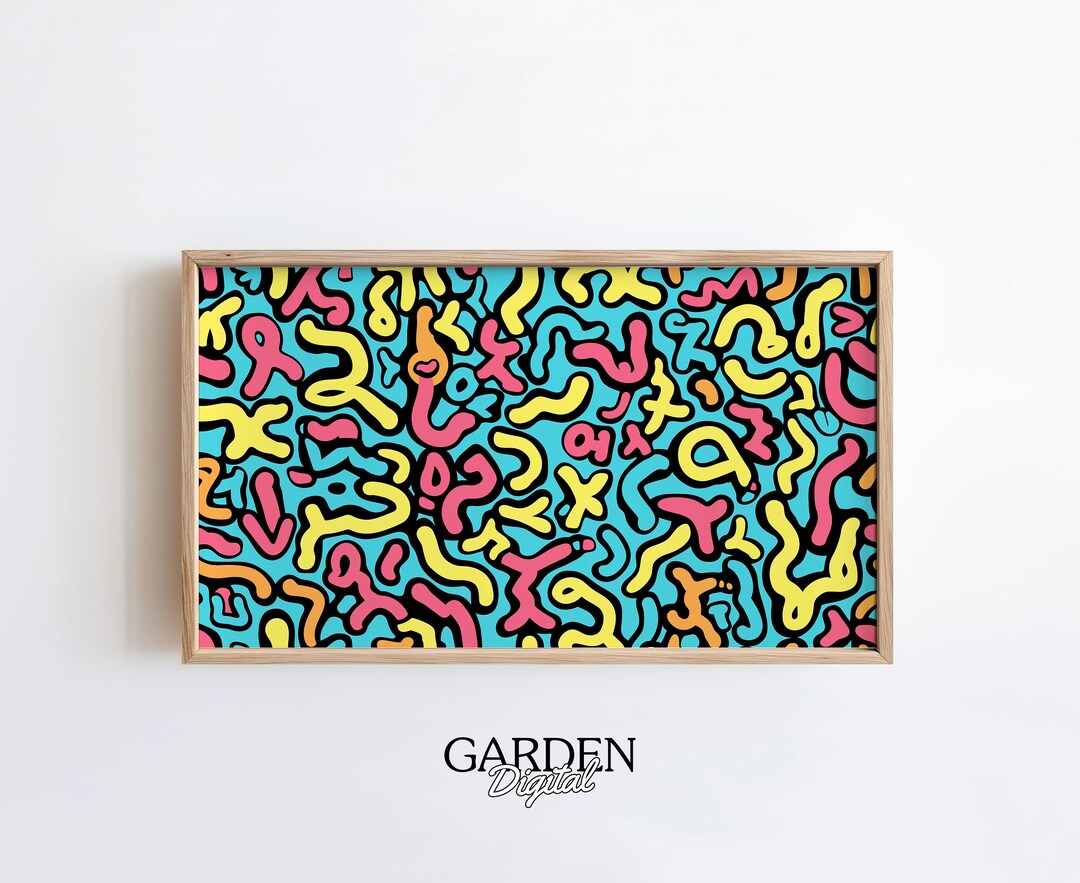 Frame TV Art Keith Haring Abstract Colorful Art Oil Painting Digital