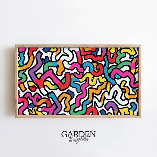 Keith Haring Frame TV Art | Abstract Colorful Art | Oil Painting | Digital Art For TV | Frame Art Design | Home Wall Art, Cartoon, Haring