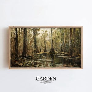 Frame TV Art Bayou Swamp | Mantle Painting | Oil Painting | Digital Art For TV | Frame TV Art | Neutral Aesthetic, Mangrove, Swamp