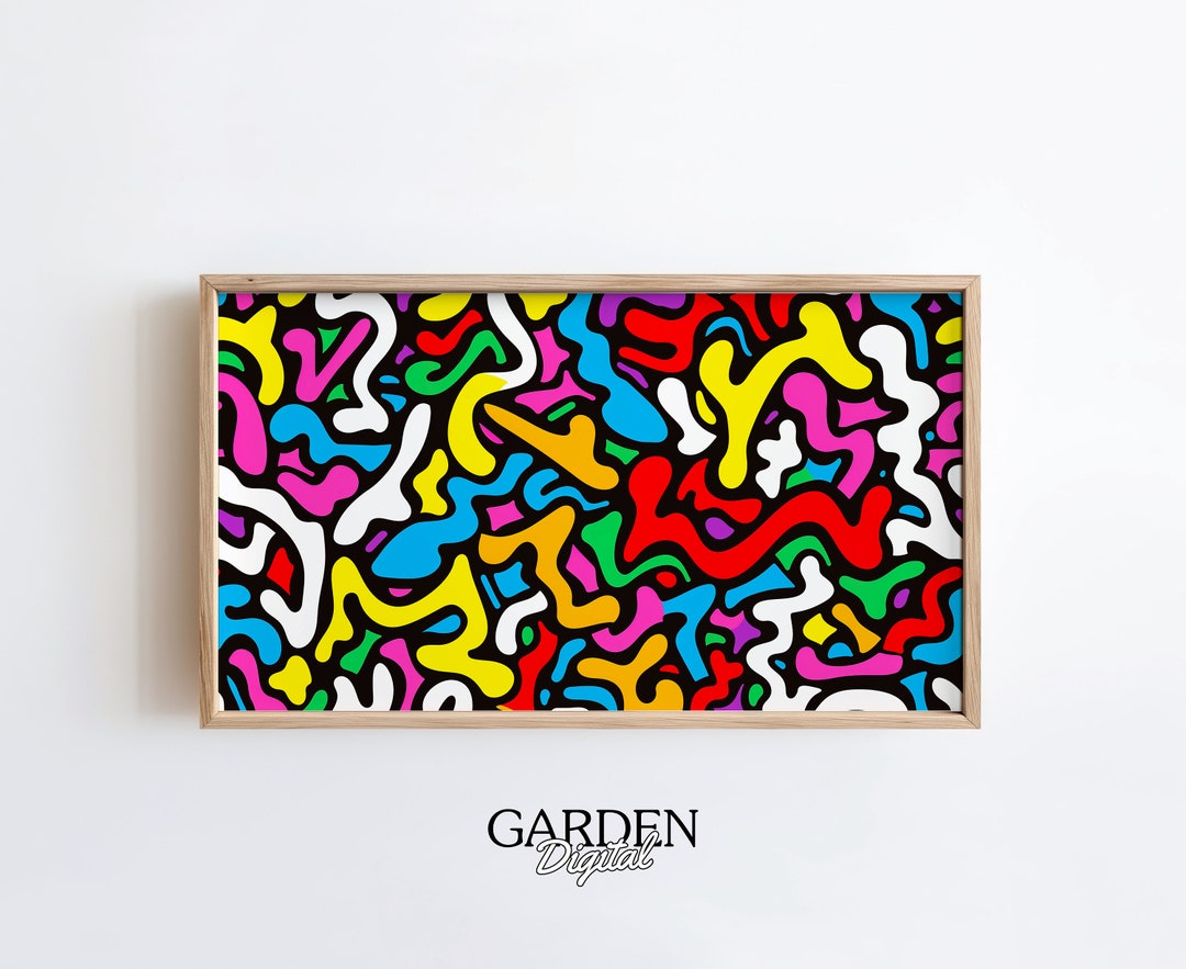 Keith Haring Frame TV Art Abstract Colorful Art Oil Painting Digital