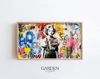 Marilyn Monroe Street Art Frame TV | Banksy | Mr Brainwash | Urban Street Art For TV | Urban Art | Frame TV Art | Banksy Print | Graffiti