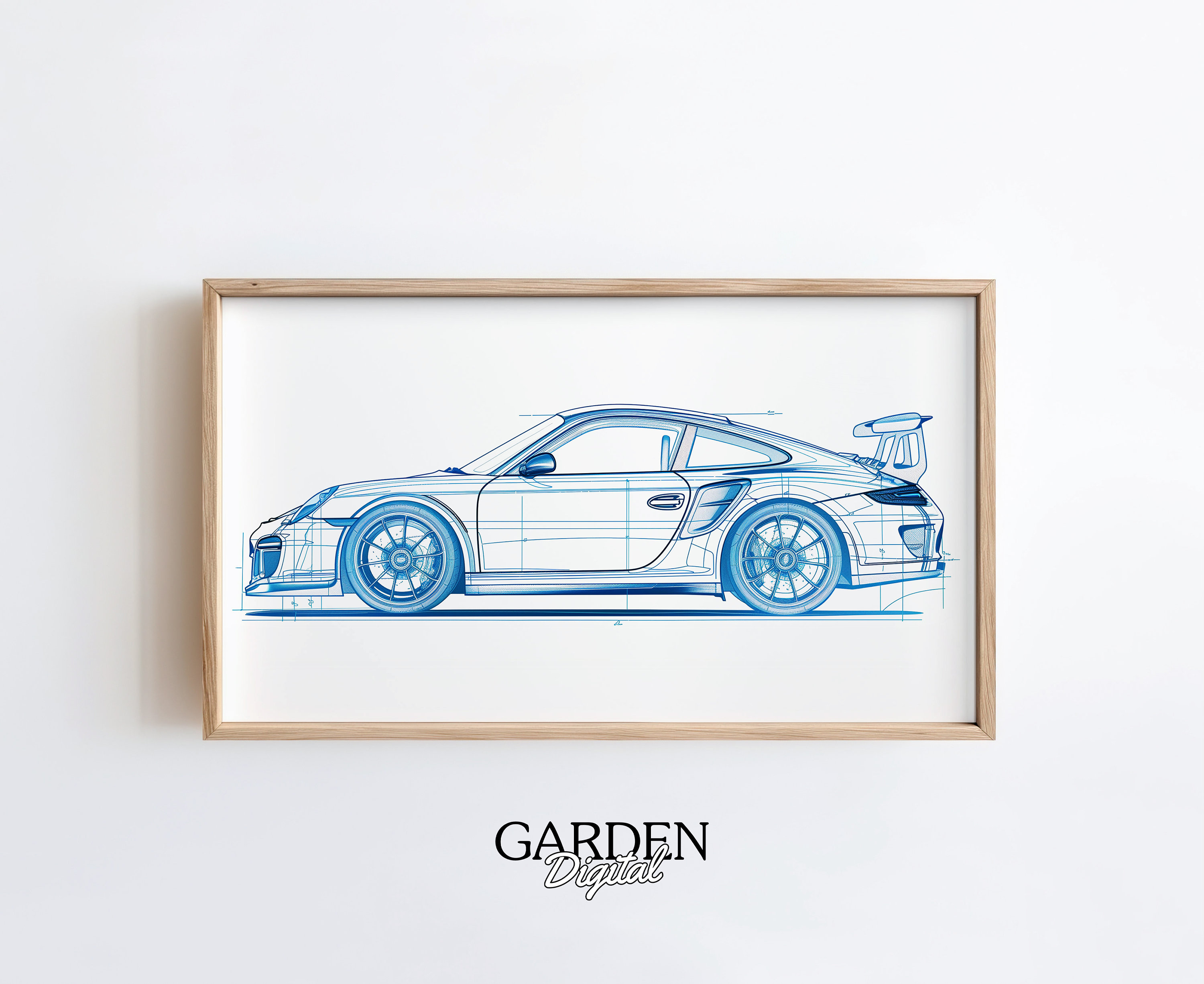 Porsche GT3 RS Frame Tv Art | Car Digital Art for Tv | Porsche Art