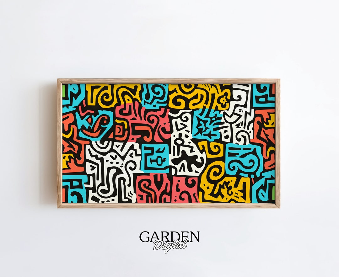 Keith Haring Frame TV Art Abstract Keith Haring Art TV Painting Digital