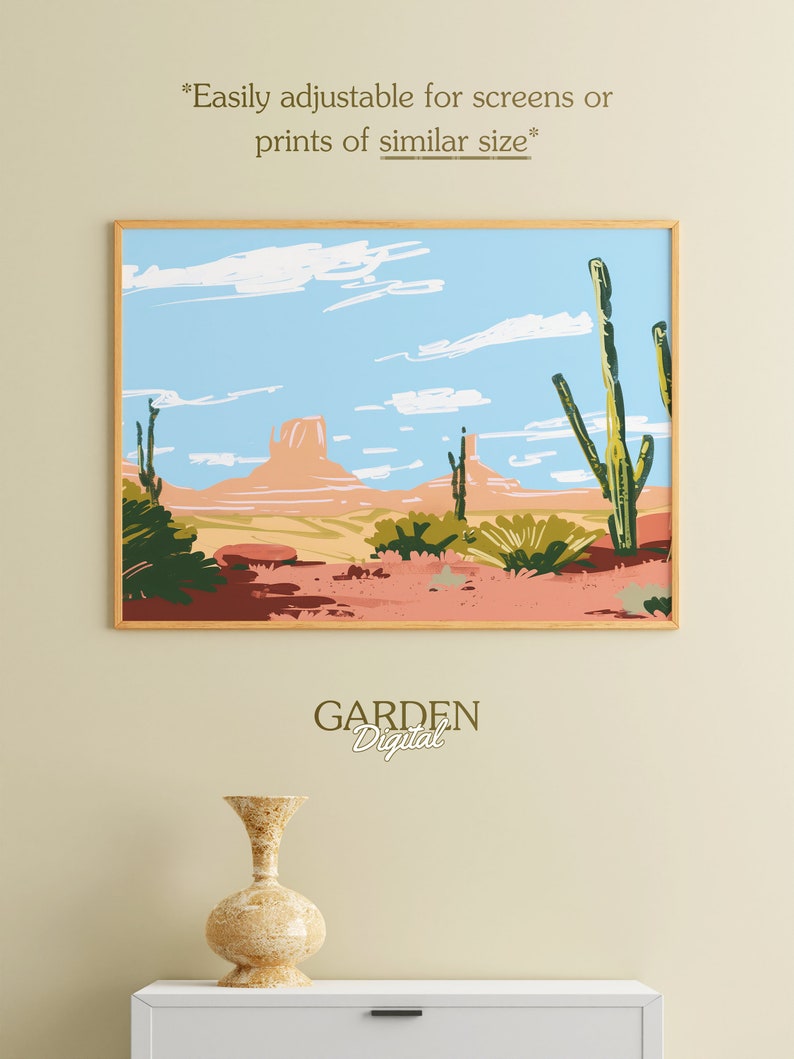 Samsung Frame TV Art Western Desert Landscape Desert Digital Art For TV Desert Painting Frame TV Art Desert Cactus Art Summer Art image 4