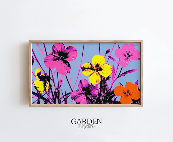 Floral Pop Art Frame TV | Andy Warhol, Flower Art for TV, Digital