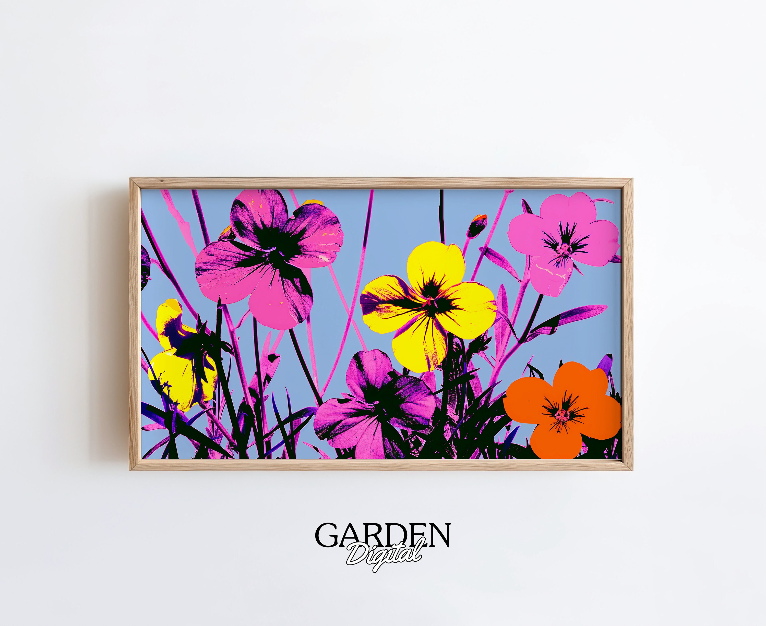 Floral Pop Art Frame TV | Andy Warhol, Flower Art for TV, Digital