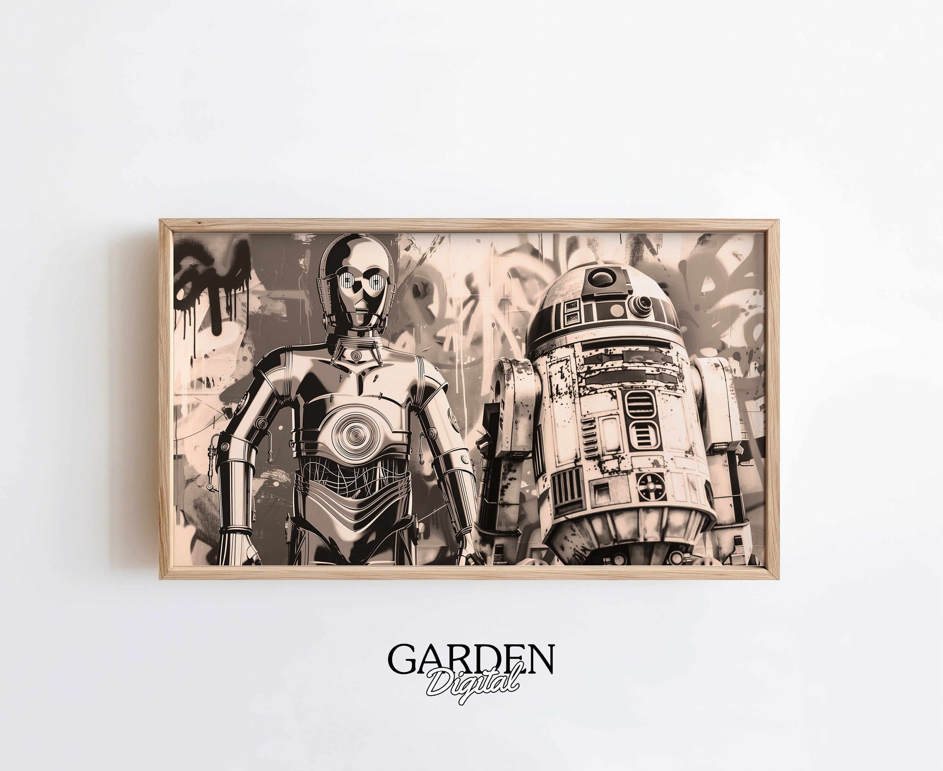 R2D2 Star Wars Street Art Frame TV | Banksy | Mr Brainwash