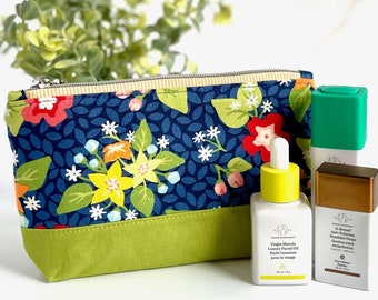 Large Spring Floral Zipper Pouch | Make-Up Bag Cosmetic Bag Pencil Case