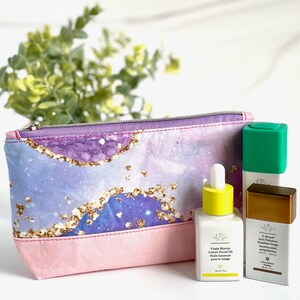 Purple Agate Zipper Pouch | Make-Up Bag Cosmetic Bag Pencil Case