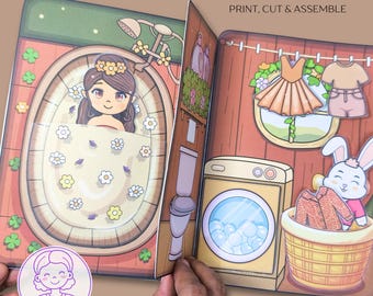 妖精の紙製ドールハウスの印刷物、DIY静かな絵本を使った子供向け