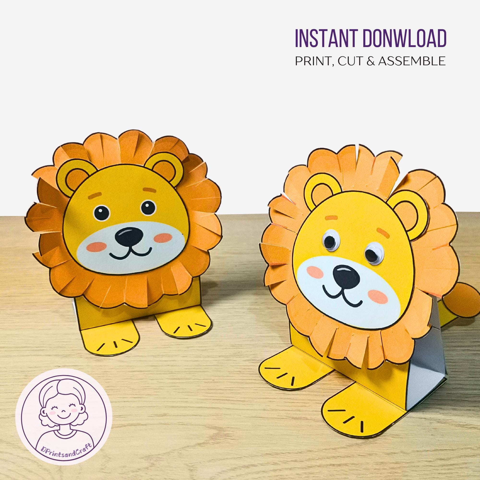 子供向けのライオンのプリントアクティビティ、ライオンの