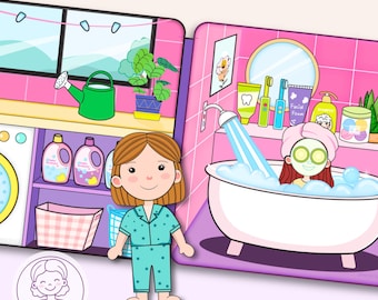 Printable Paper Dollhouse: Fun screen free playtime for Kids,  DIY Quiet Book (Digital Download)