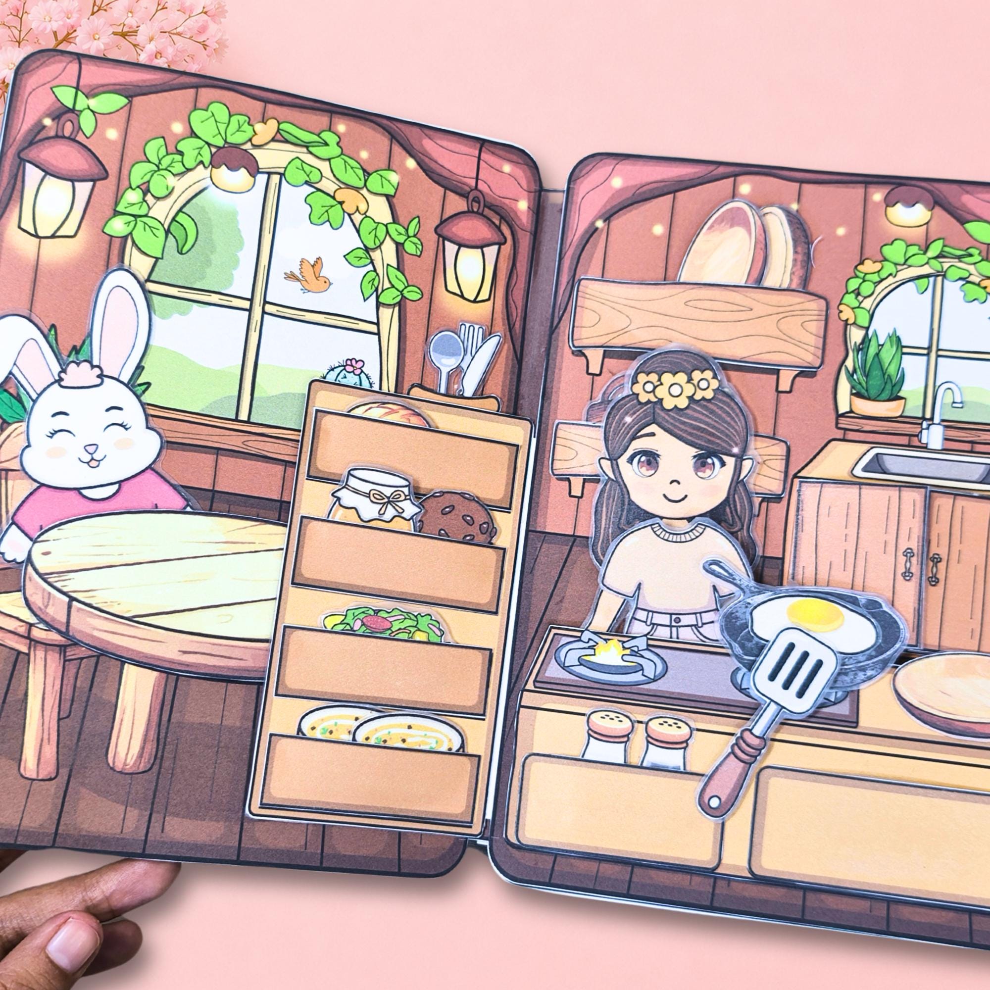妖精の紙で作るドールハウスのプリント：DIYの静かな絵本、子供向け