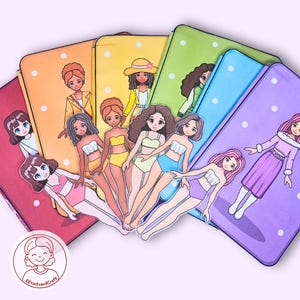 Paper Doll Printable 6 booklets, Paper Doll Quiet Book Kids Activity and Crafts, Cut and Build Activity, Digital Download
