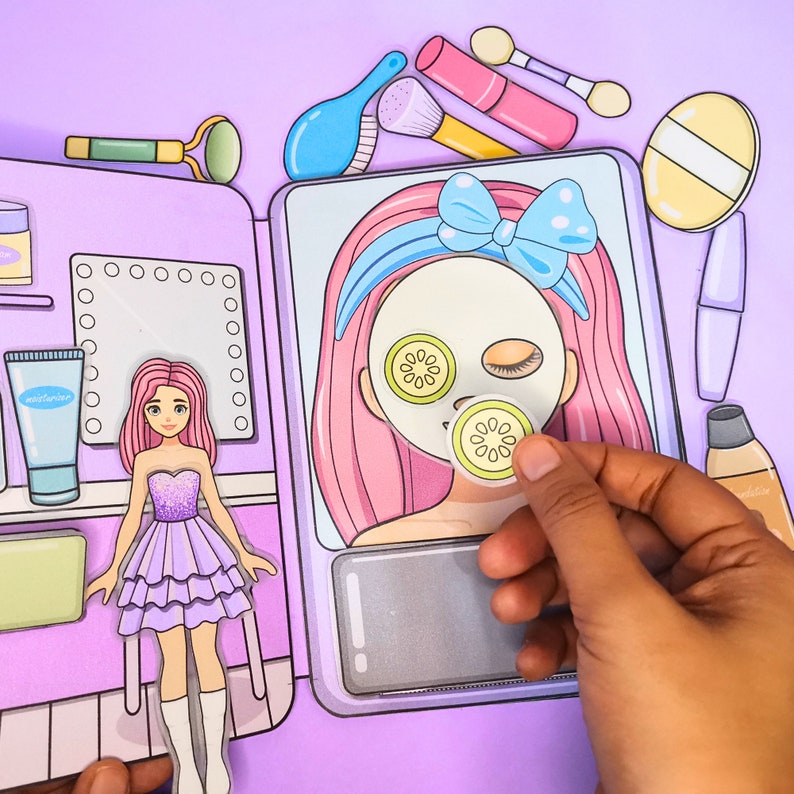Paper Doll Makeup Kit Printable, DIY Paper Doll House Quite Book Etsy UK