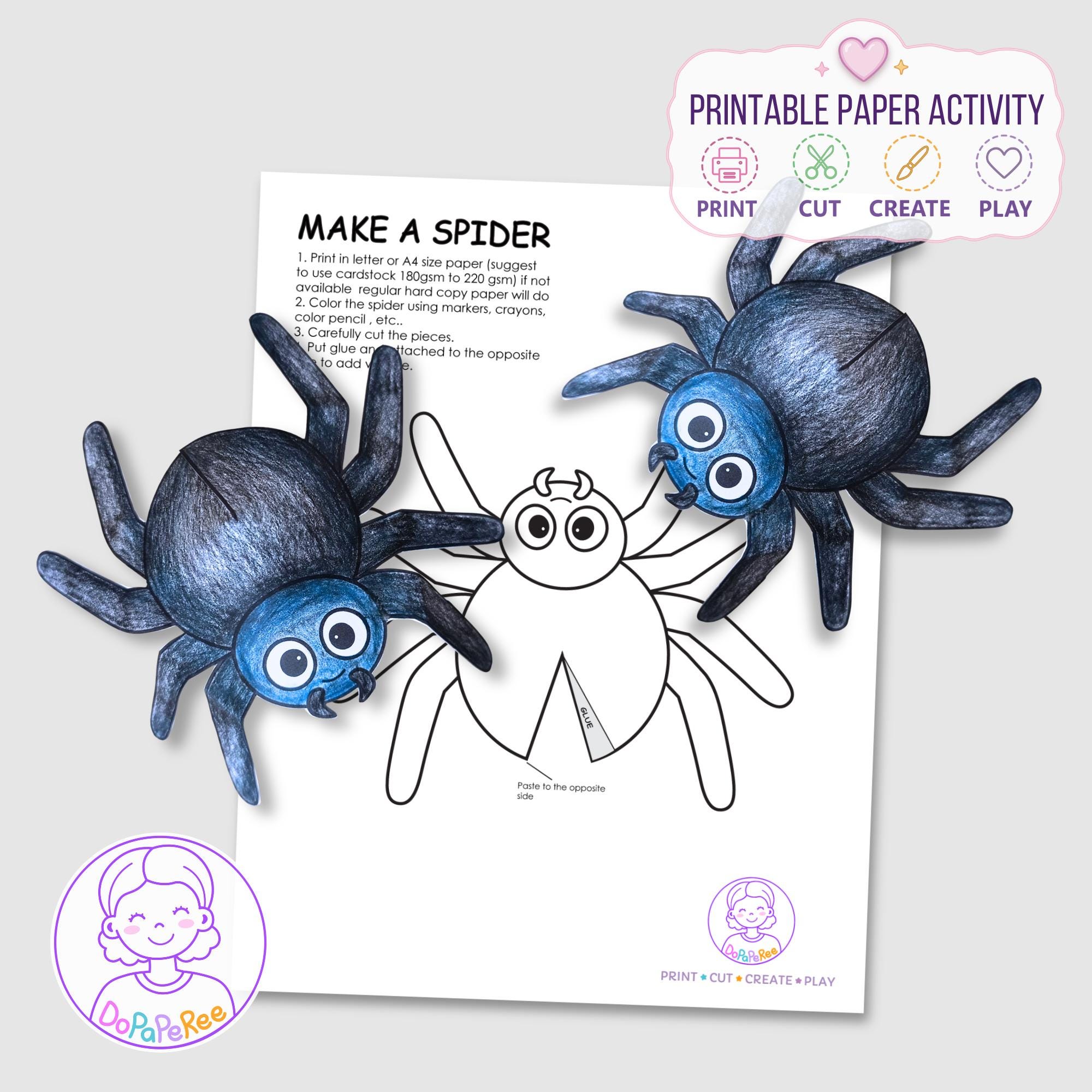 Spider Printable Craft for Kids, Fun and Easy Paper Activities,…