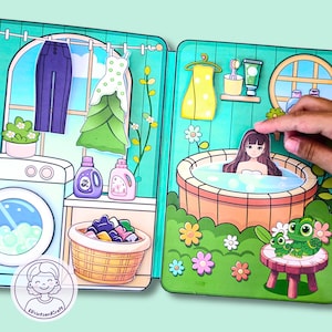 Fata stampabile per la casa delle bambole di carta, libro tranquillo fai da te per bambole di carta, attività e lavoretti per bambini, attività di taglio e costruzione, download digitale