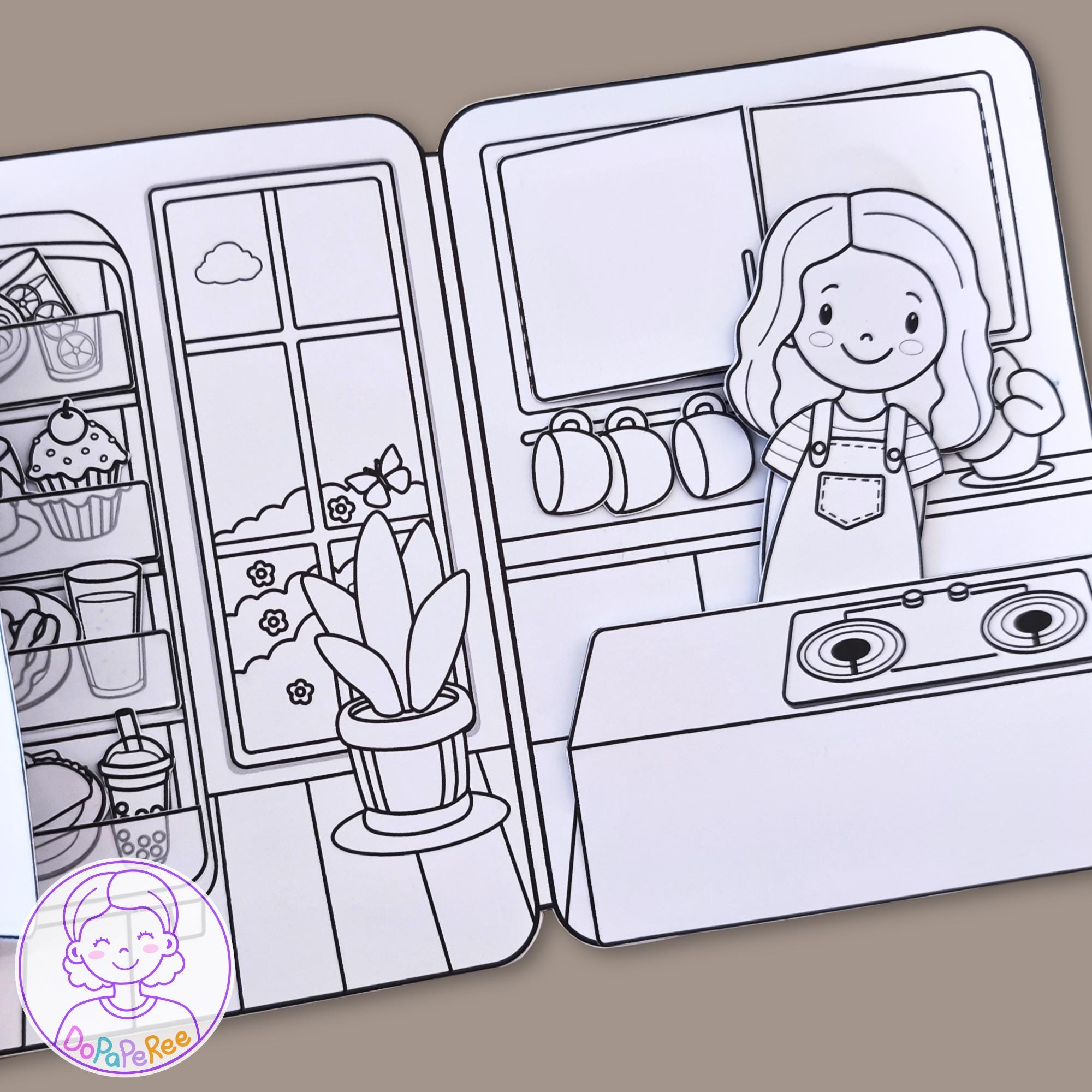 Spring Paper Dolls Printable Paper Dollhouse Book, Kids Coloring Activity, Cozy Quiet Time ...