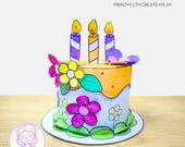 DIY Paper Cake Craft: Printable Montessori Activity for Kids (Digital Download)