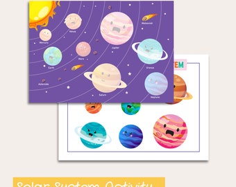 Solar System Activities for Young Learners , Solar System Busy book page for kids