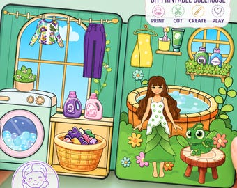 Maison de poupée féerique en papier à imprimer, livre d'activités et bricolage pour enfants (téléchargement numérique)