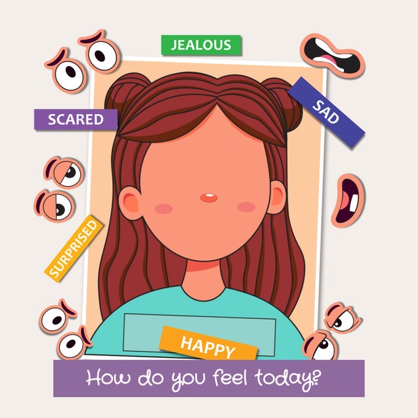 Emotions Activity for Kids busy book page , Learn Emotions activity