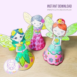 Make a Fairy Paper Doll Printable, Easy and Fun paper activities for kids, Montessori Learning