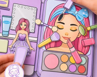 Paper Doll Makeup Kit Printable: DIY Quiet Book Activity (Digital Download)