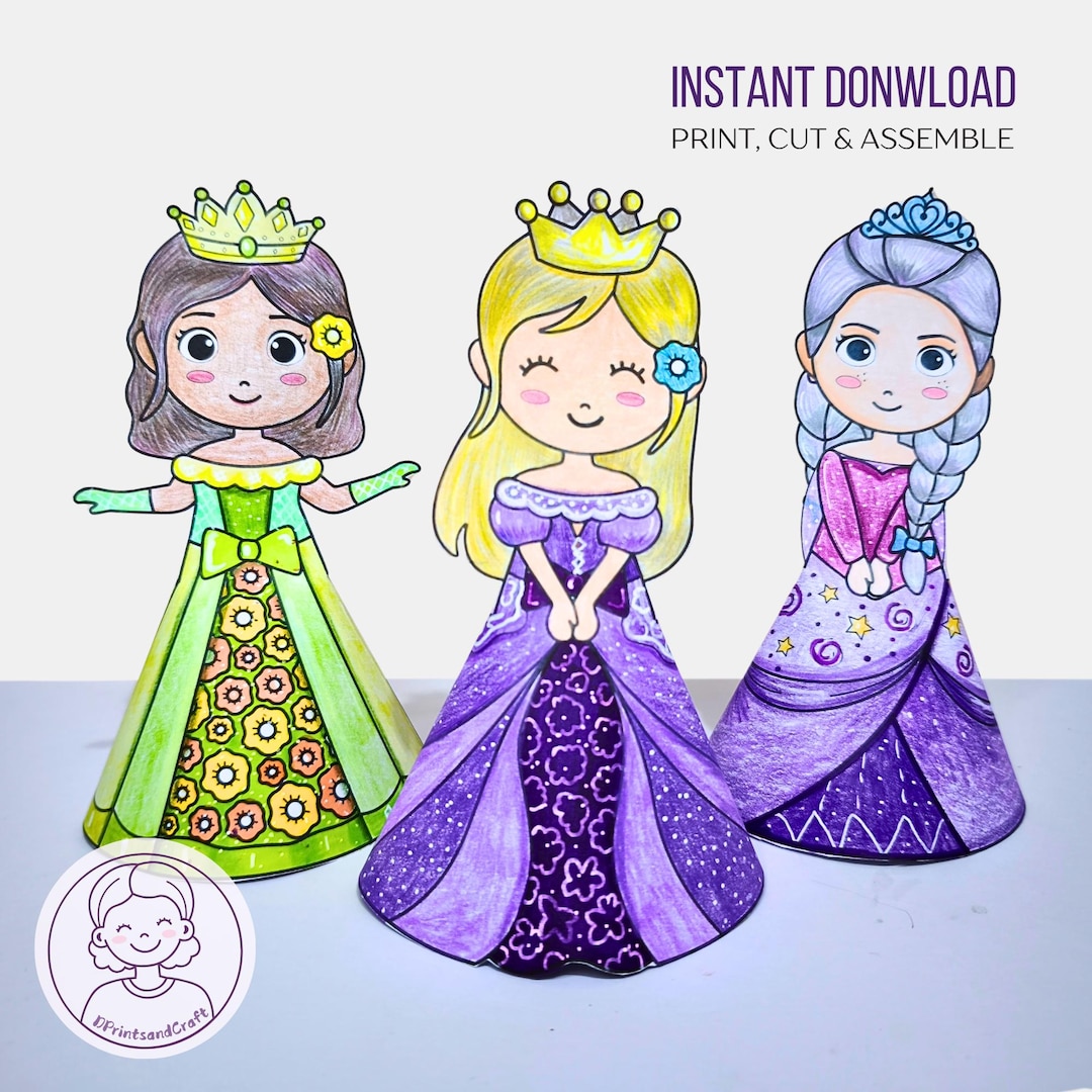 Princess Paper Doll Craft: Fun Printable Activity for Kids (digital ...