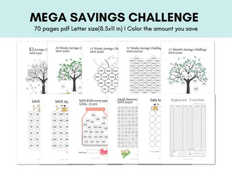 Money Savings Challenge Printable, Savings Tracker Printable , Savings Planner, Savings Tracker