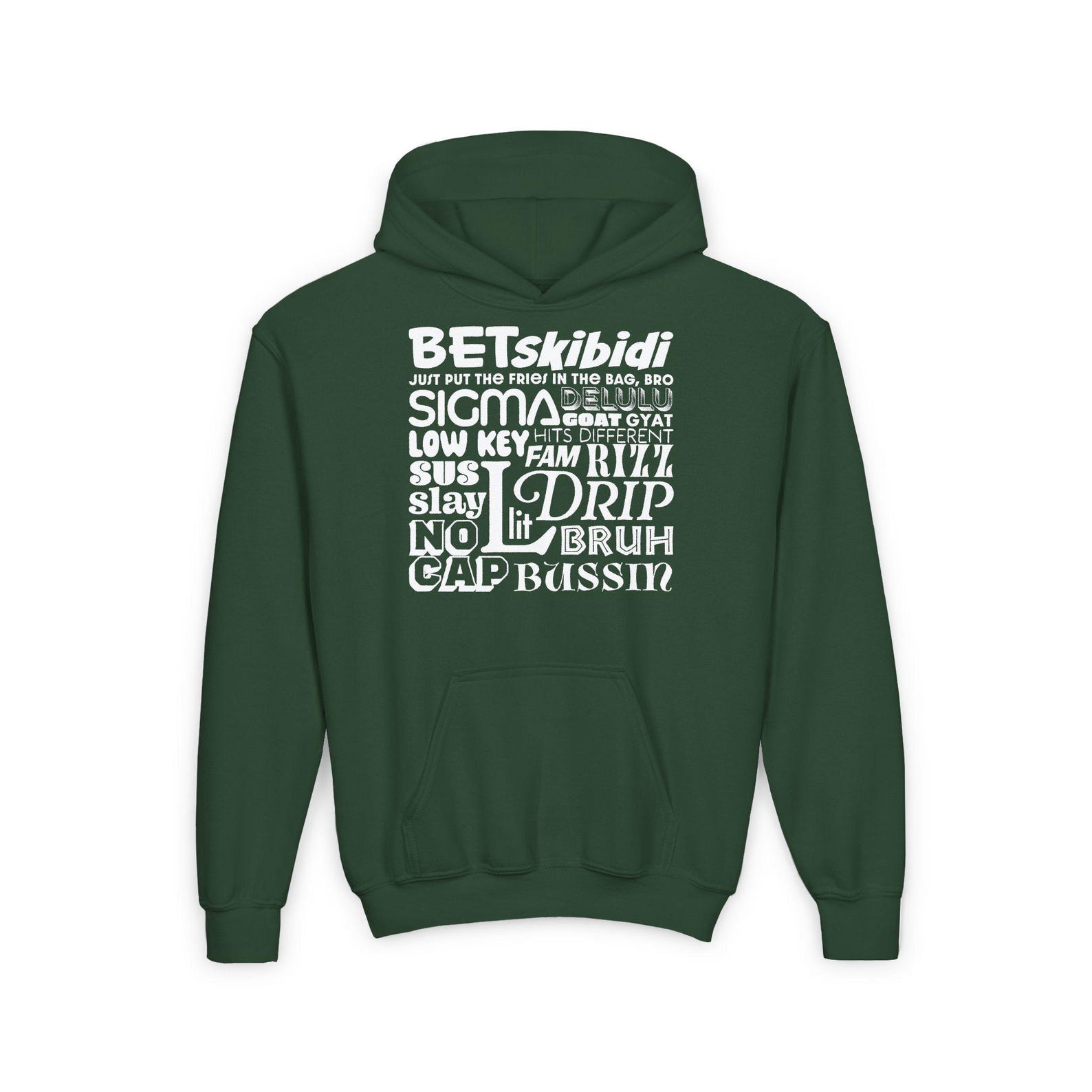 BUSSIN Funny Generation Alpha Teen Kid Slang Youth Heavy Blend Hooded ...