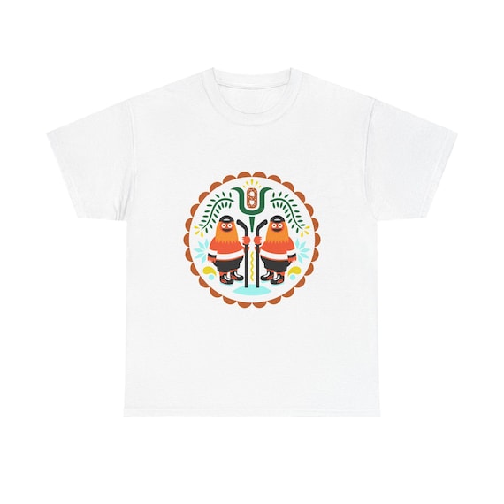 WHITE GRITTY HEX Unisex Tee, Amish Pennsylvania Dutch Barn, Gritty Flyers Mascot, Soft Pretzel Shirt, Fan Gift, Philadelphia Sports Apparel