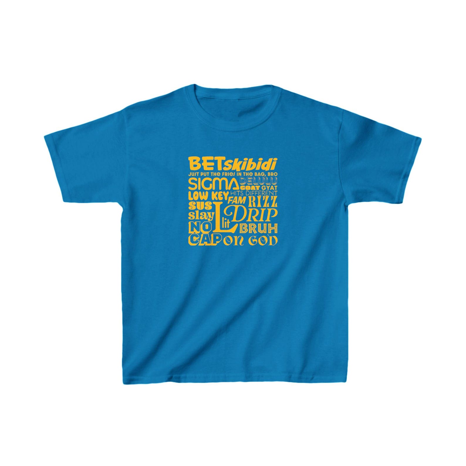 Gen Alpha Slang T-shirt: Skibidi Rizz Bruh No Cap - Etsy