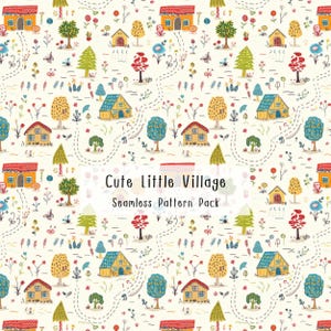 Lindo mapa de pueblo con patrón sin costuras, tapete de juego, diseño de carretera para niños
