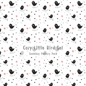 Gentle Little Bird Seamless Pattern for Kids Nursery Digital Paper