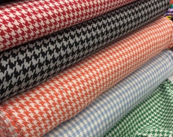 Tejido de tweed de algodón con estampado de pata de gallo: tejido moderno cortado a medida