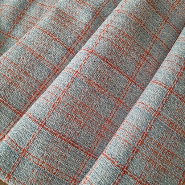 Luxury Tartan Fabric For Women Suid, Modern Woven Clothing Material, Light Color Spring Dressmaking Fabric, Cotton Tweed Winter Cloth