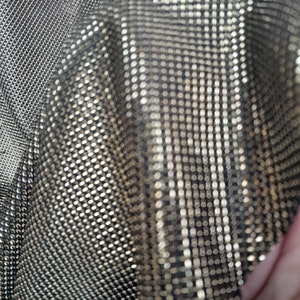 Glitter Gold Spandex Fabric: 4-Way Stretch Iridescent Evening Dress Cloth