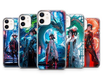 Anime Chinese Dragon Phone Case Cover pour iPhone 15 Pro Max 14 13 12 11 XR SE, Samsung S23 S22 S21 Fe S20 A13 A14 A73 A53, Pixel 8 7 6A