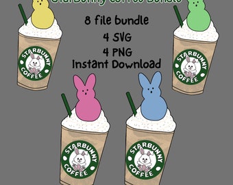 Easter Bundle StarBunny Coffee Bunny Peep PNG SVG Digital Download!