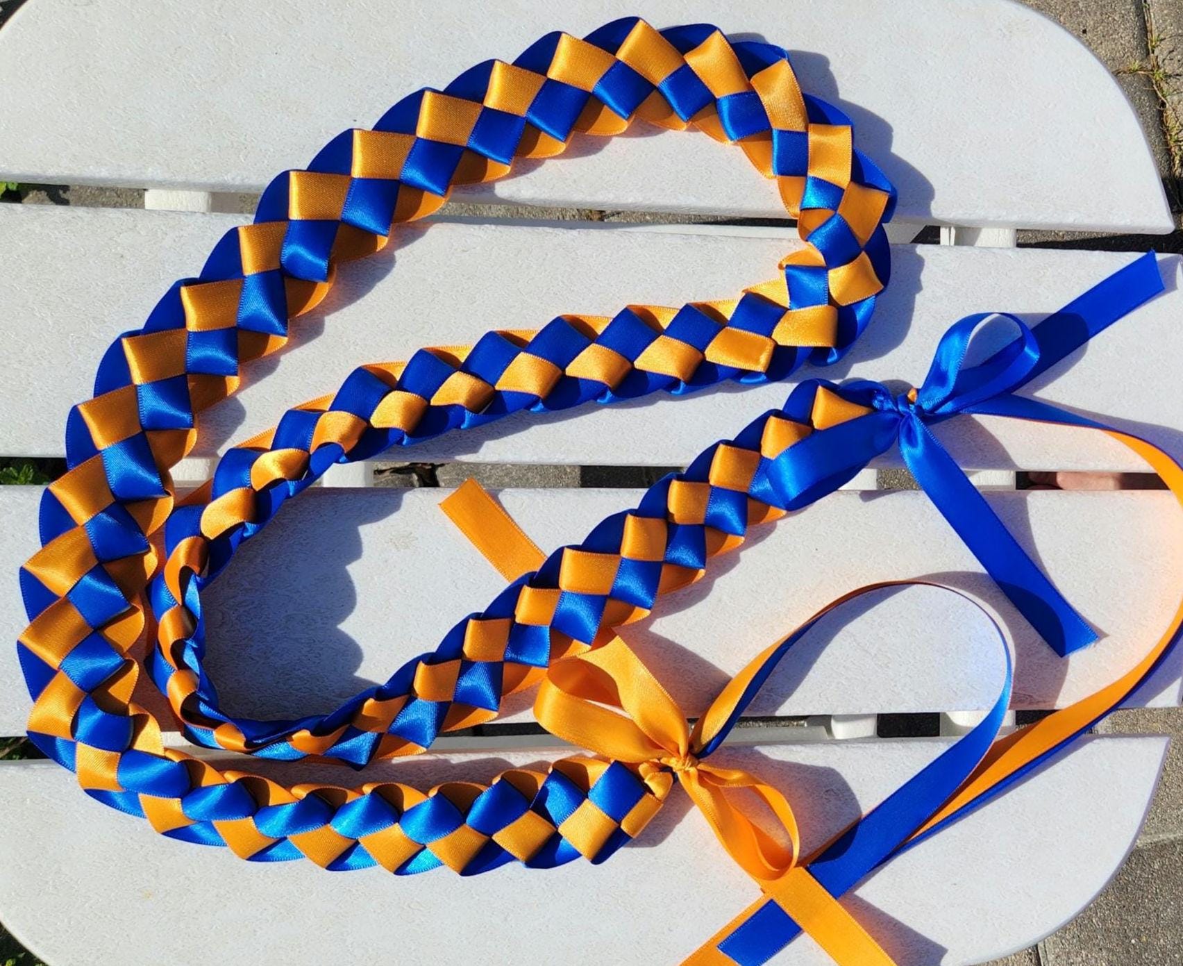 Graduation Ribbon Lei - Orange & Blue - Etsy