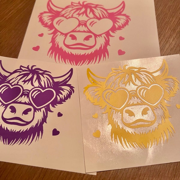 highland cow vinyl decal